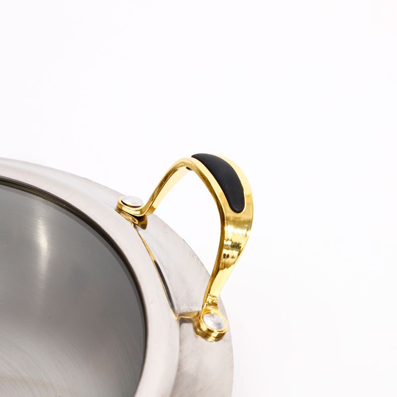 Stainless Steel Hotpot Set Mini Hotpot Pot Holder Tempered Glass Lid Gold Silver Chafing Dish Buffet Pan Food Tray Warmer