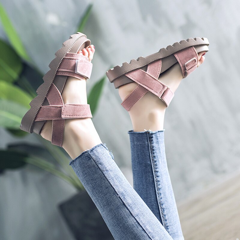 Gladiator Platform Women's Sandals Summer Women Chunky Beach Sandal Denim Comfortable Sandalias Mujer