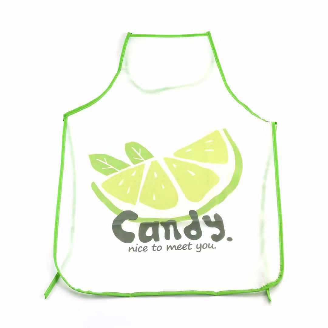 Cartoon fruit PVC Waterproof Apron Kitchen Restaurant Cooking Bib Aprons for Chef Butcher BBQ Baking Catering Pub Kids funny bib: lemon