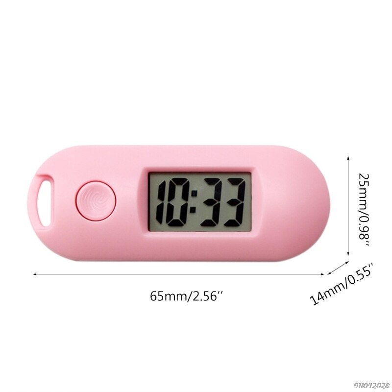 Portable Silent Digital Electronic Clock for Student Exam Study Library Mini Pocket Watch Green Backlight LCD Display