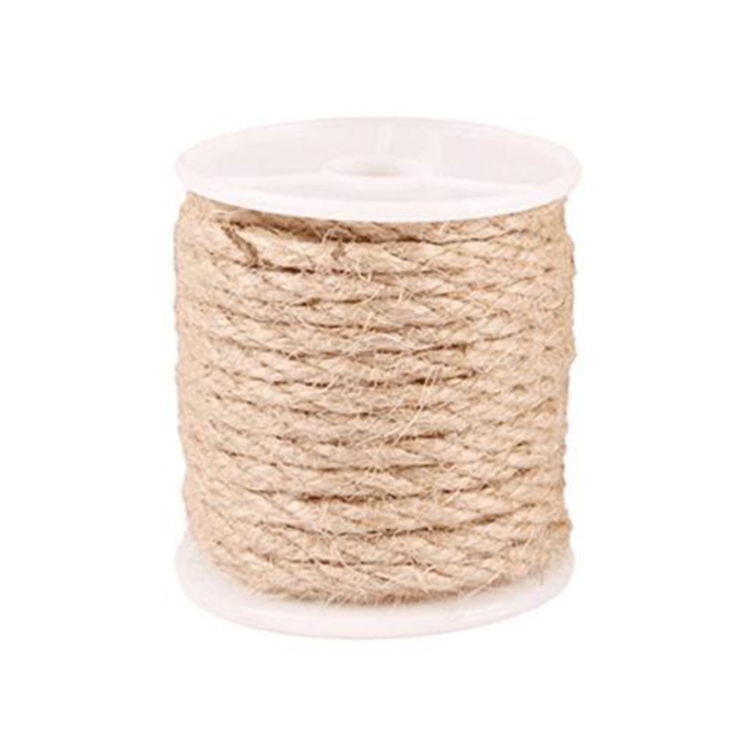 10m jute hampa rep garn snöre hantverkssmycken gör 4/6/8/10mm tjocka för boxpackning eller gör-det-själv-dekoration: 6mm