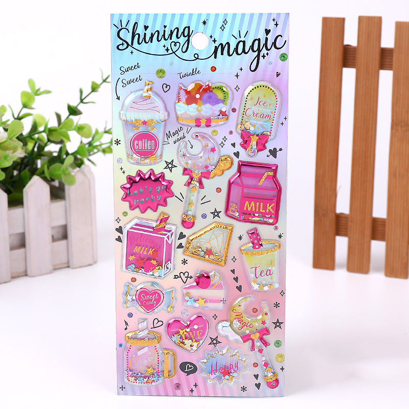 Kimalle paljetteja tarroja hauska pirtelö uudelleenkäytettävä 3d turvonnut kupla tee itse tarroja scrapbooking klassinen lelu lasten lasten syntymäpäivä