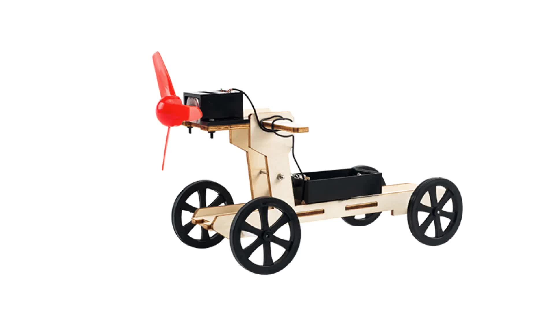 Diy energia eólica carro ciência brinquedos educativos para crianças