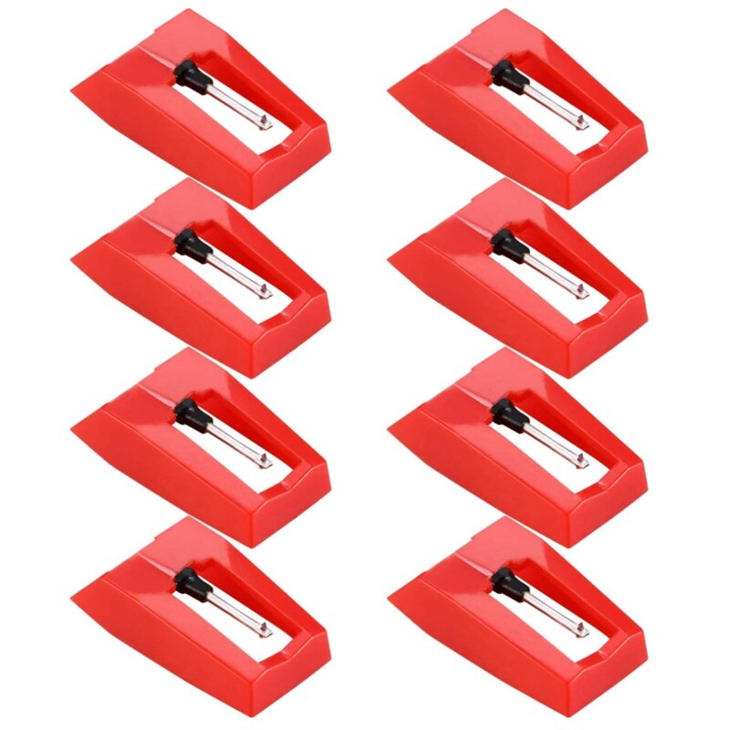 Platenspeler 8 Pcs Platenspeler Naald Draaitafel Diamond Vervanging Stylus Naalden Voor Vinyl Platenspeler: Default Title