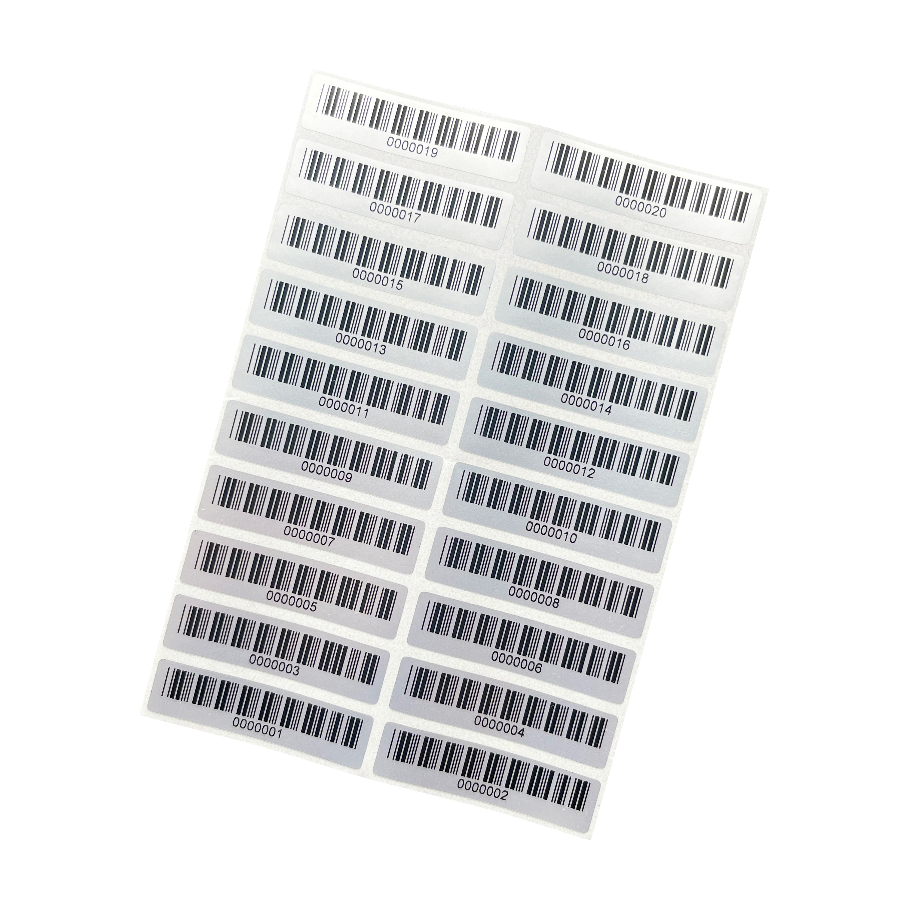 100PCS/Lot Asset label Pre-printed barcode 39 Label Matte Silver PET No duplicate numbering no fading Size 40X10mm 600dpi
