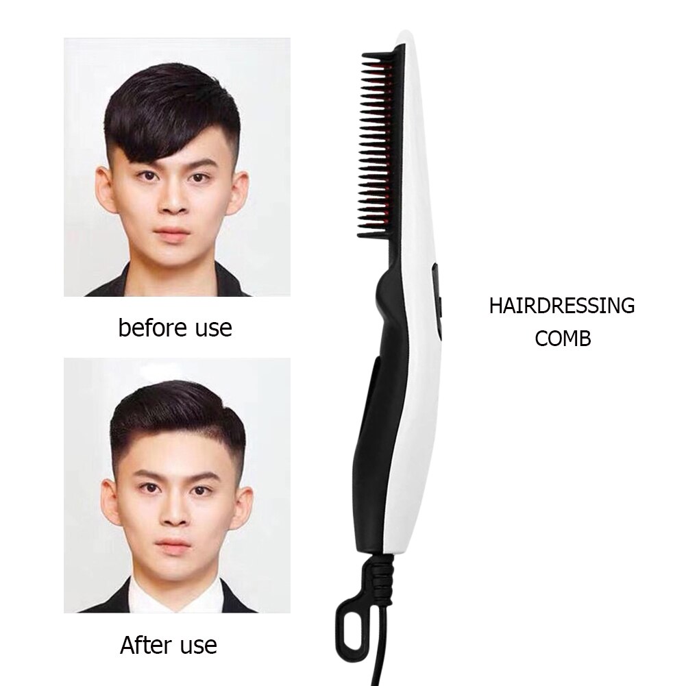 Men Hairdressing Hair Styling Comb Home Straight Hair Comb Beard Hairbrush Hair Comb Multifunction Beard Hair Straightener