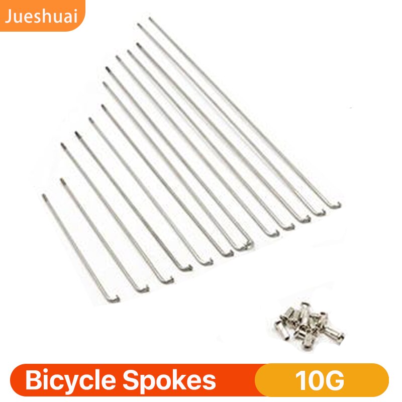 Bicycle Spokes 36 Holes 36 Pieces 10G / K Bicycle Spoke Head "J" Curved Silver Steel Wheel Spokes 72-165mm Bicycle Accessories