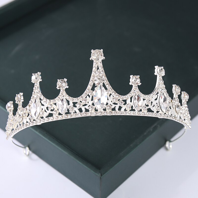 Modny złoty srebrny kolor kryształu Tiara i korony perła królowa ślub księżniczki Diadem nowa gorąca sprzedaż kobiet ślubne akcesoria do włosów