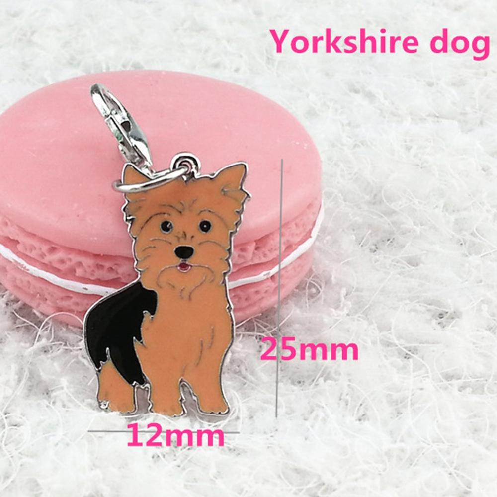 Søde små dyr vedhæng metal kæledyr tags tegn kat hund hals krave mærke tilbehør kunst indretning flere stil valg: Yorkshire hund