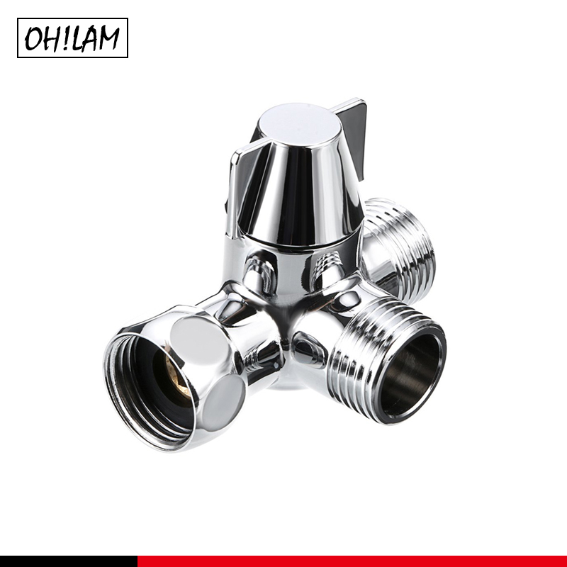 Bathroom Accessories Parts 3 Way Adjustable Hand Shower Diverter Valve T-adapter Tank Connector Diverter Angle Valve 1/2 inch