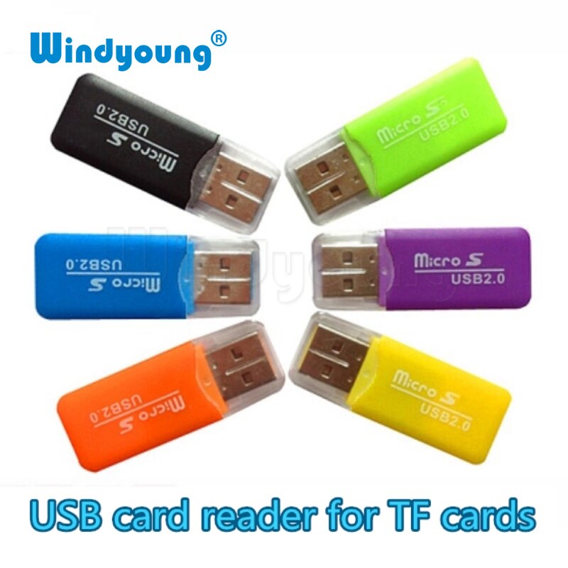Usb 2.0 Kaartlezer High Speed Usb Flash Drive Ondersteuning Microsd-kaart Tf Kaartlezer Plug En Play Kleurrijke Geheugen card Voor Pc