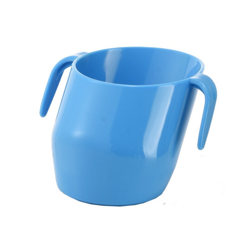 Baby Insulation Oblique Mouth Cup Leakproof Infant Learning Drinking Cups Tumble Resistant Baby Drinking Cups for Baby Kids: Blue