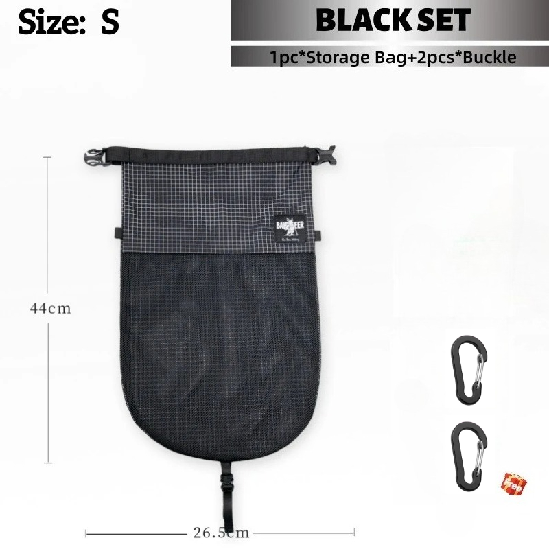 Upgrade Storage Bag Outdoor Hiking Portable Kangaroo Pouch Lightweight Shoe Bag for Travel Mountaineering with 2pcs Buckle: SKY BLUE