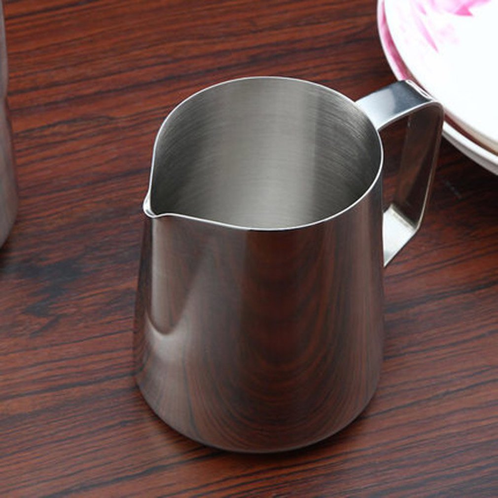 Stainless Steel Coffee Tank Milk Froth Pot Coffee Milk Tank Pointed Mouth Etched Cylinder Scale Measuring Cup