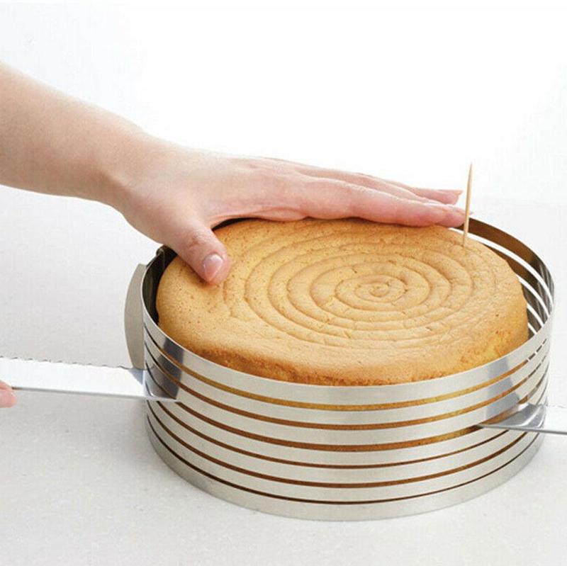 Rvs Verstelbare Ronde Brood Cake Cutter Mousse Ring Decoratie Slicer Cake Fondant Mold Mould Cake Bakken Cutter D0P2