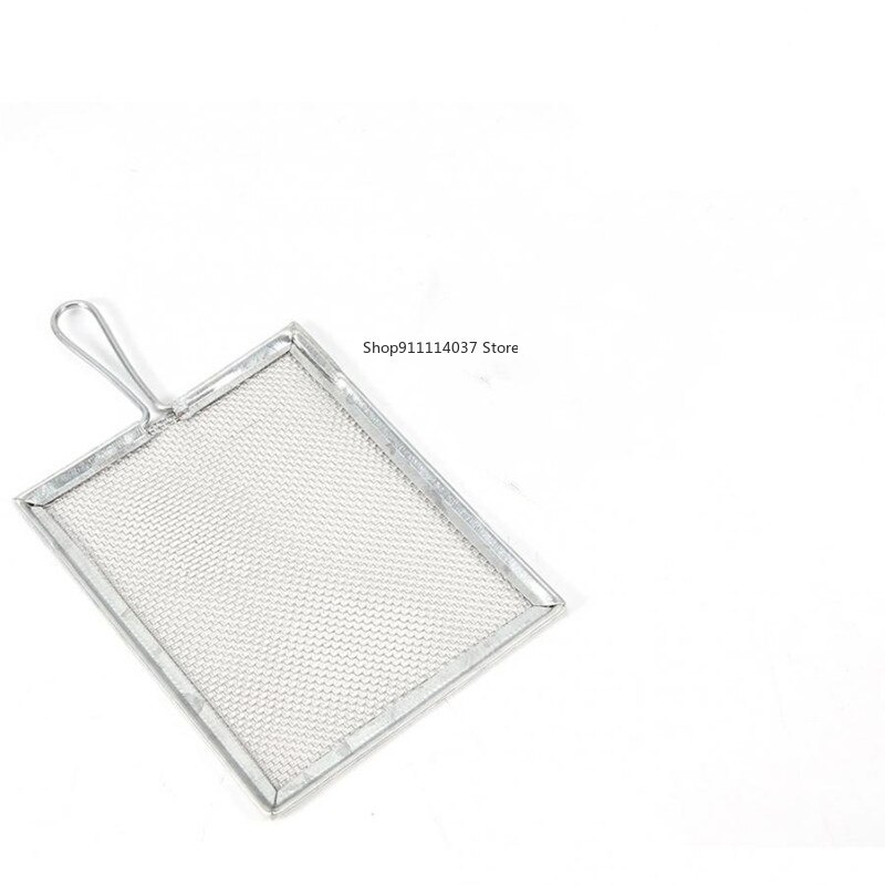 Tamiz de esmalte de cerámica artístico, colador de malla de barro de acero inoxidable, herramientas de cerámica, tamiz de filtro, herramienta de filtrado de cerámica con mango: square-1pcs