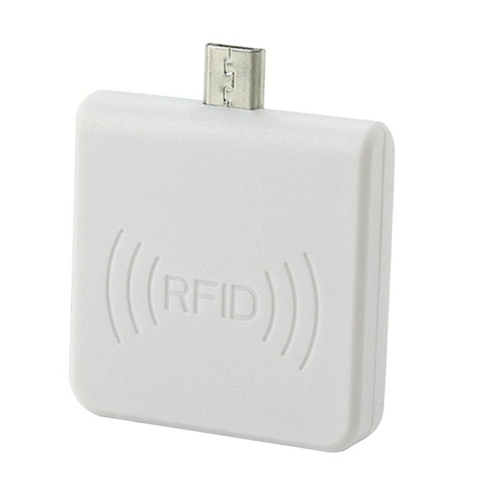 Mini RFID Reader Mobile Phone EM4100 TK4100 ID Card Reader For Android Mobile Phone 13.56Mhz Card Reader: White
