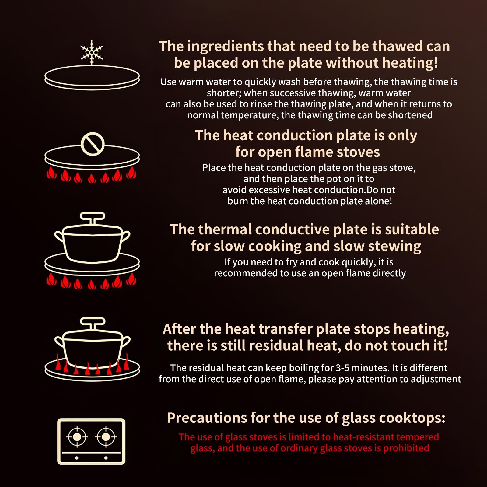 Aluminum Alloy Heat Induction Heat Spreader Heat Conduction Plate Anti-Slip Round Thawing Board Heat Diffuser for Kitchen Pot