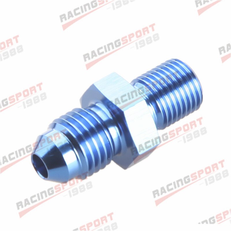 -4 AN AN4 AN 4 Male Flare To M10 x 1.0 Metric Straight Fitting Blue/BLACK