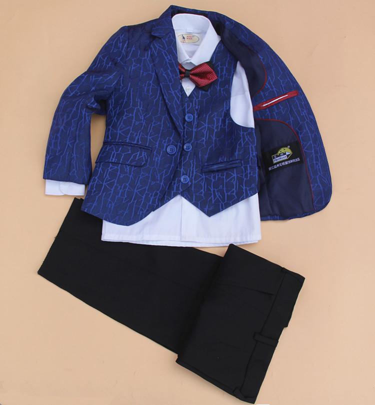 Conjunto de roupa social para meninos, 4 peças, jaqueta, colete, calça, gravata borboleta, casamento, tamanho de alta qualidade, 2 anos a 12 anos: 7 T