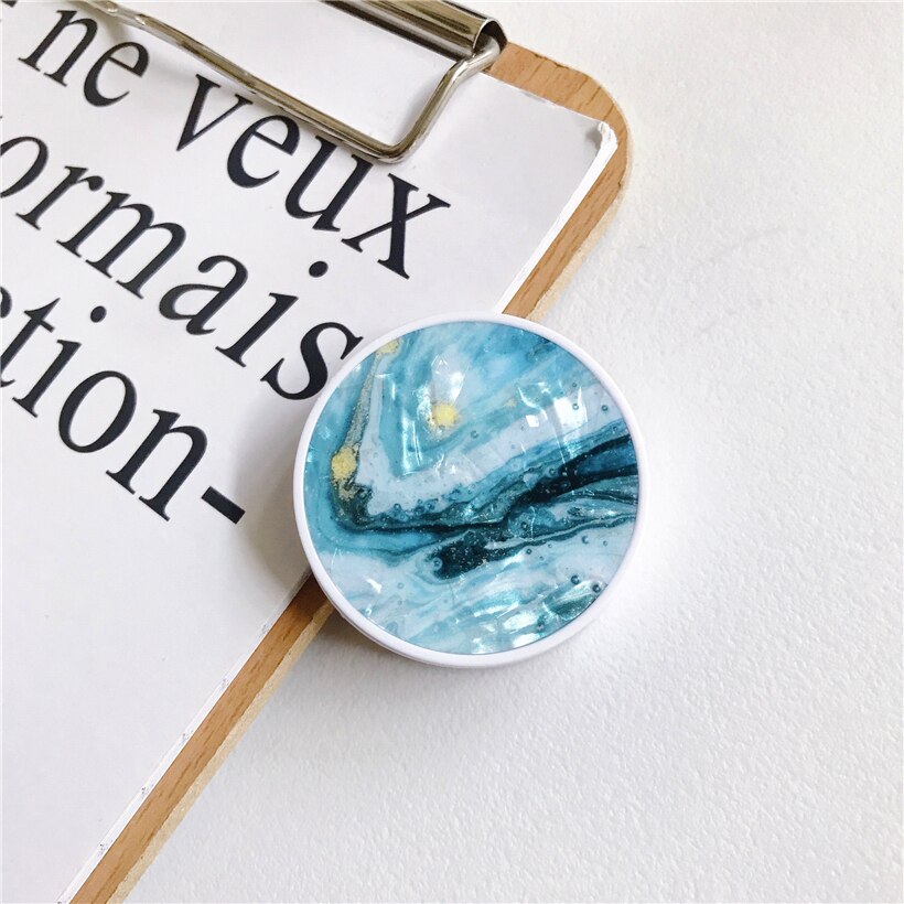 Glossy Popular Marble Expanding Phone Stand Grip Finger Rring Support Anti-Fall Round Foldable Mobile Phone Holder for iPhone 11: C14