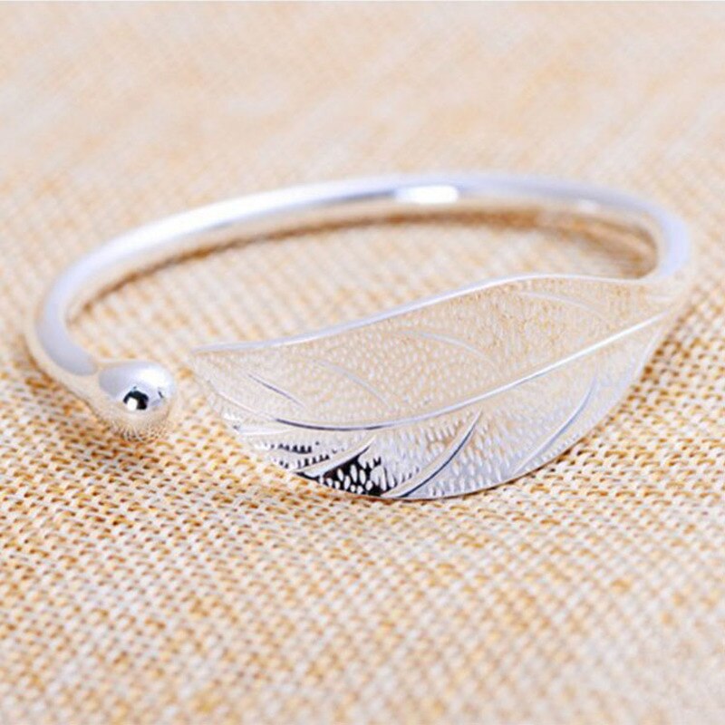 Ainian Verzilverd Leaf Charm Armbanden En Armbanden Voor Vrouwen Wedding Verstelbare Armband Pulseira Feminina