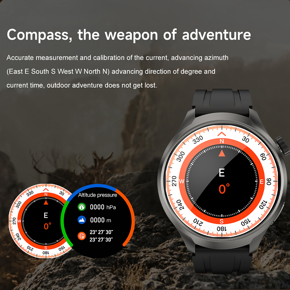 Esporte militar gps pista relógio inteligente masculino 1.85 Polegada tela nfc bússola freqüência cardíaca esporte fitness à prova dwaterproof água bt chamada smartwatch