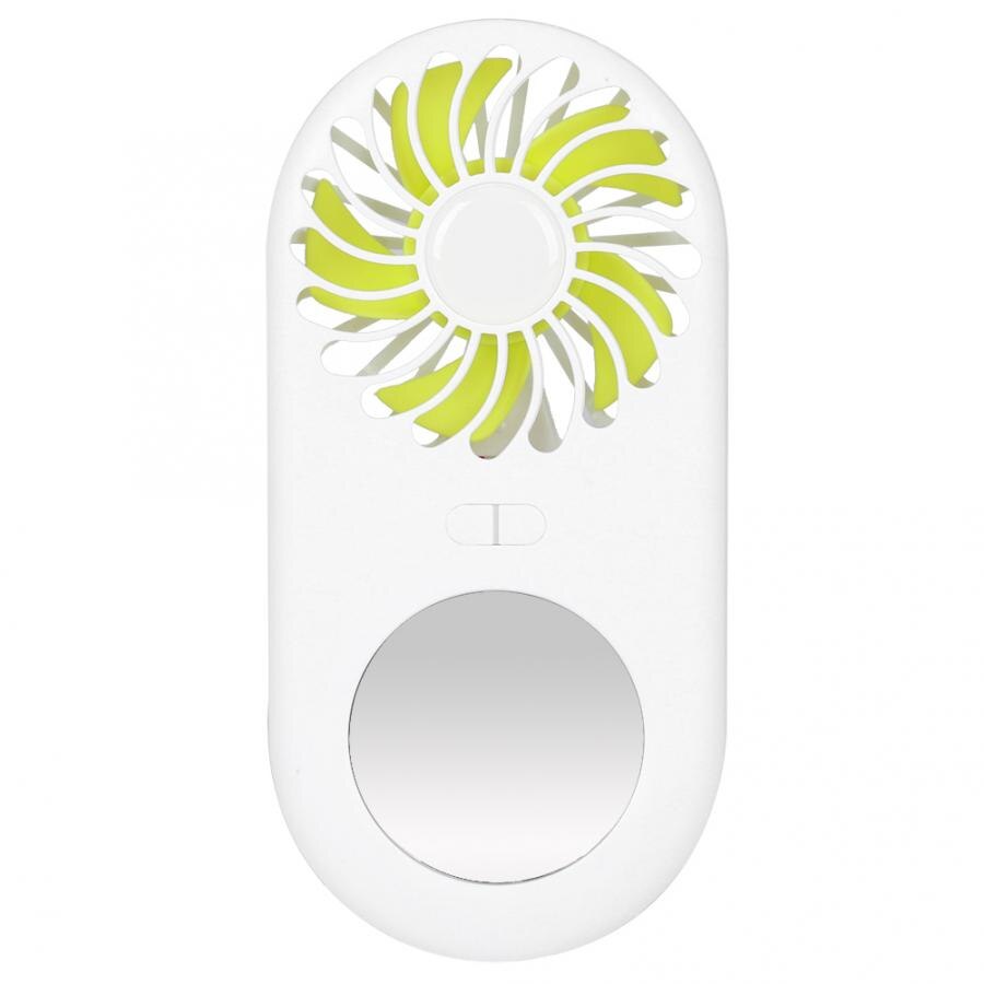 Portable Hand-Held Electric Fan USB Rechargeable Cooling Fan 3-speed wind speed adjustment with Mini Cosmetic Mirror