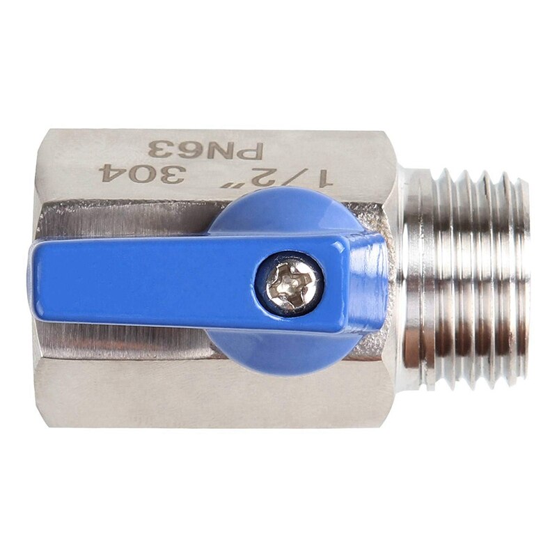 Kogelkraan 1/2 inch 304 roestvrijstalen mini-kogelkraan vrouwelijk en mannelijk npt, ideaal voor douchekopstroomregelklep