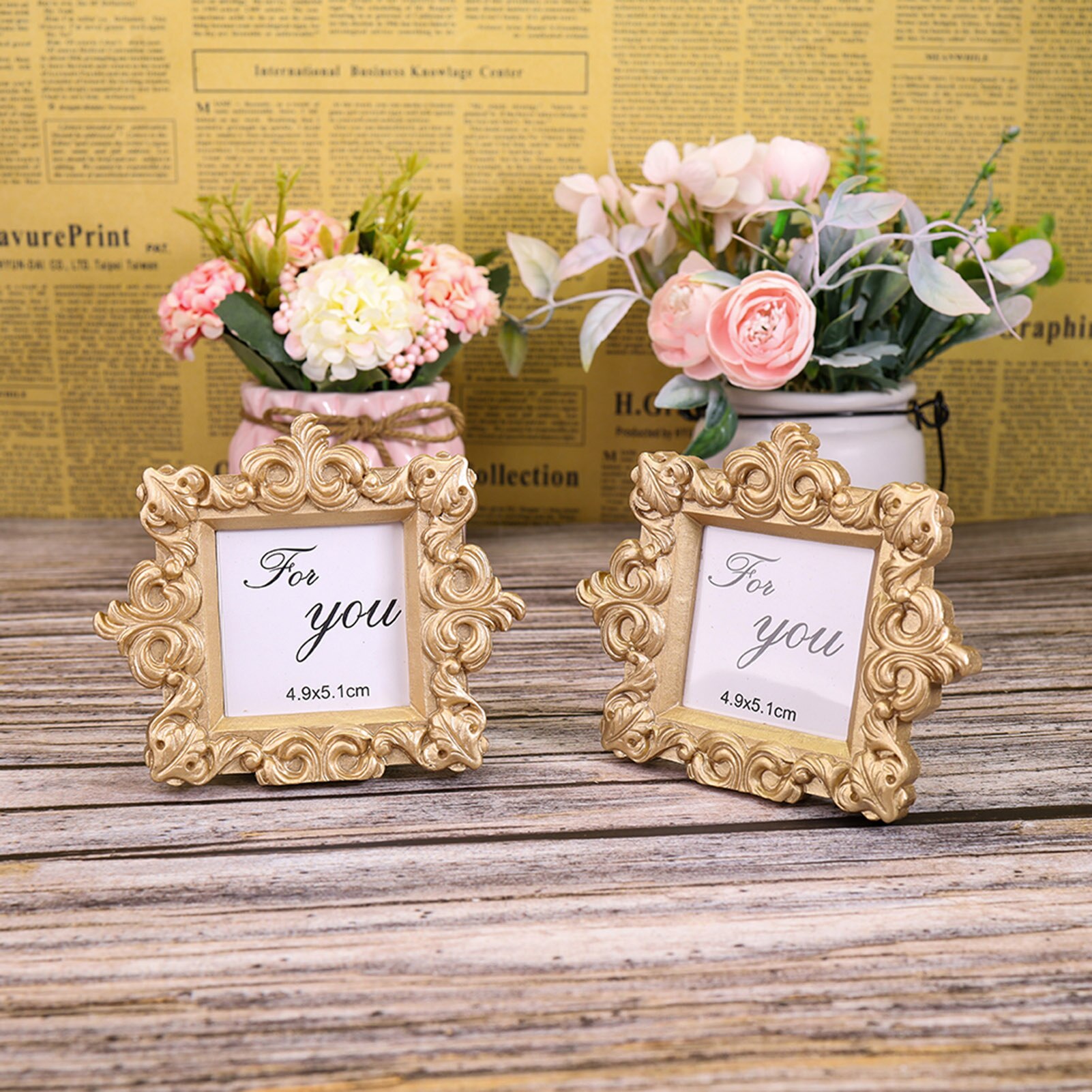 Marco de fotos de estilo barroco, marco de fotos Vintage para pared de mesa, decorativo para boda