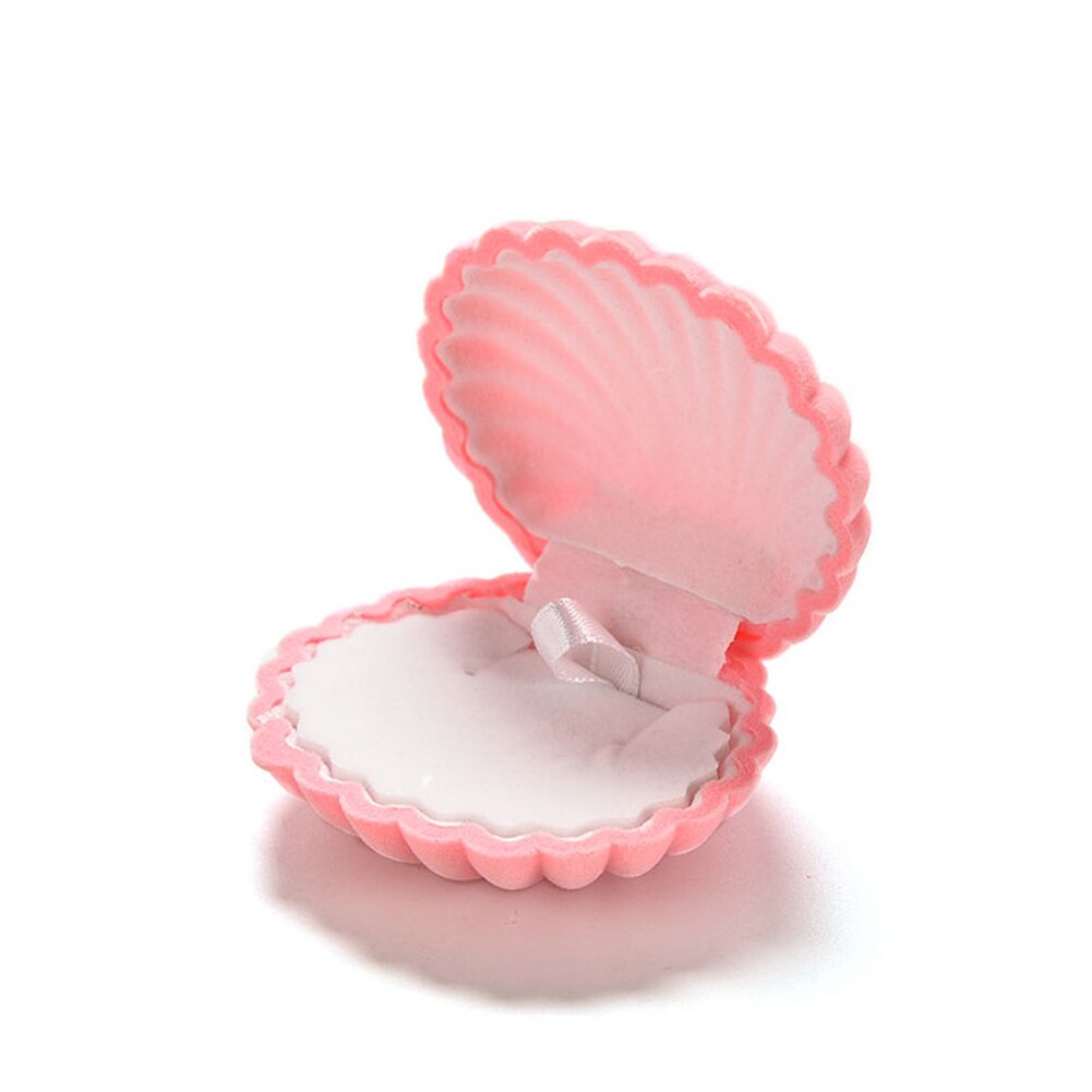 Leuke Shell Fluwelen Geschenkdoos Ring Hanger Sieraden Oorbellen Opslag Display Stud Oorbellen Hanger Oorbellen Box Sieraden Box: Roze