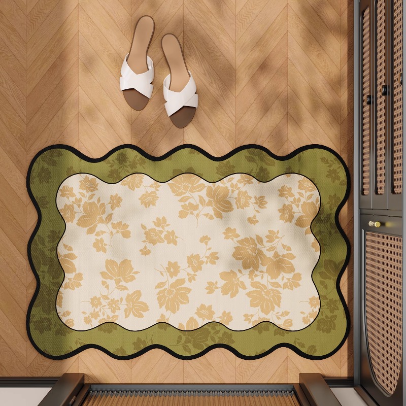 Bathroom floor mat, bathroom doorway, diatomaceous earth absorbent quick drying home floor mat, bathroom non slip carpet: 45x70cm / Burgundy