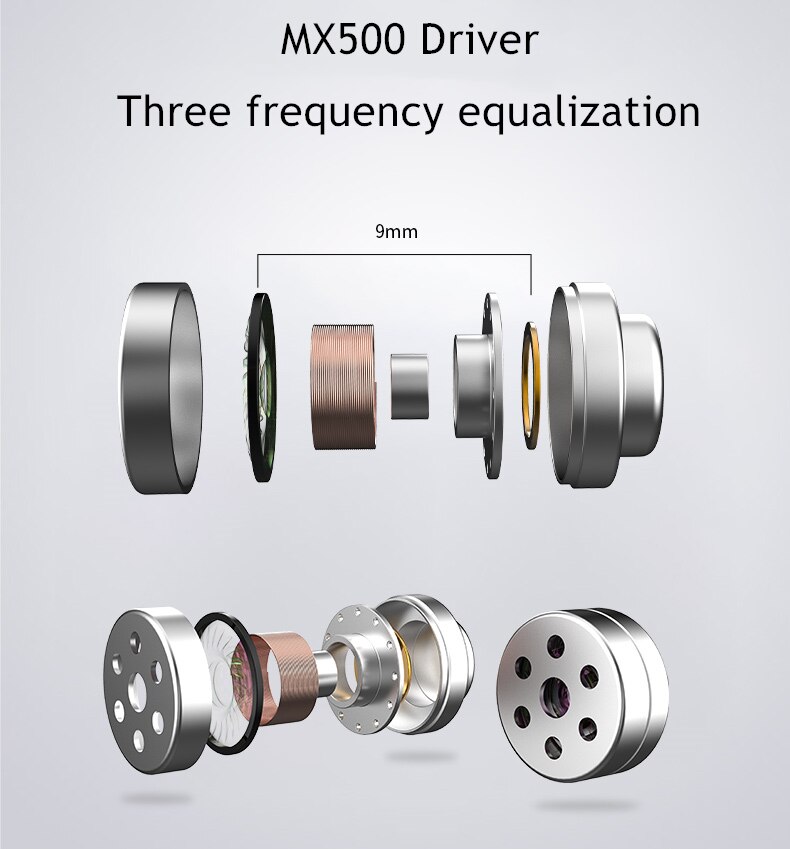 Hakugei classic  mx500 hifi-ohrhörer 3.5mm 32 ohm, bass-headset mit 50 -adrigem, versilbertem einkristall-kupferkabel