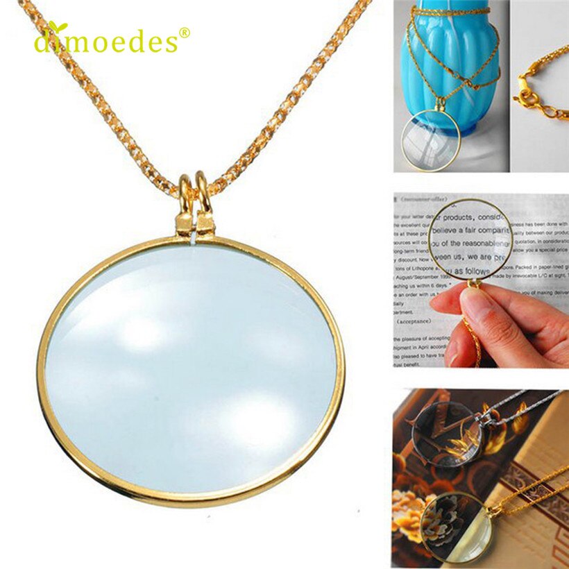 Diomedes DIOMEDES 6x Vergrootglas Hanger Ketting Magnify Glas Reeding Decorativ Monocle Ketting Sexy Keten