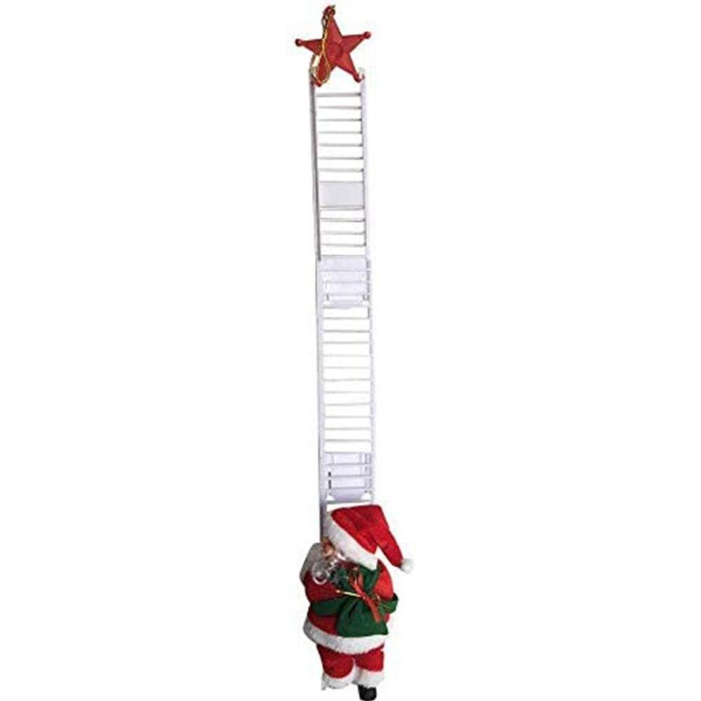 Christmas Santa Claus Electric Climb Ladder Hanging Christmas Decor Decoration Funny Kids Year Tree Party Ornamen F8C5