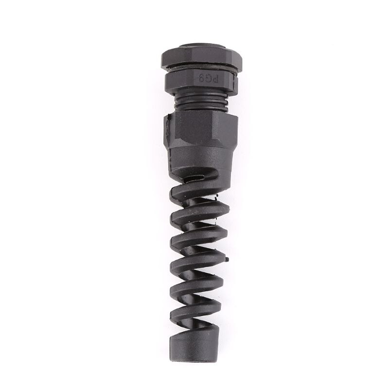 10pcs IP68 Waterproof M16 PG9 Cable Gland Connector Plastic Flex Spiral Strain Relief Protector For 4-8mm Wire Thread