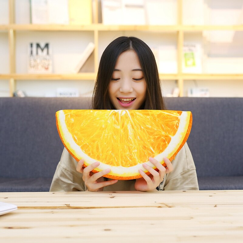 BABIQU 1pc Simulation Obst Kissen Wassermelone Orange Grapefruit Kiwi Plüsch Spielzeug weiche Angefüllte Kissen Lebensechte Obst Kreative