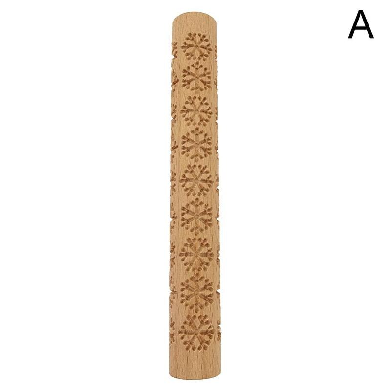 1Pc Houten Textuur Deegroller Keramische Aardewerk Art Reliëf Staaf Bloem Patroon Modder Roll Roll Reliëfs Klei Gereedschap Steen diy Bakken: 1