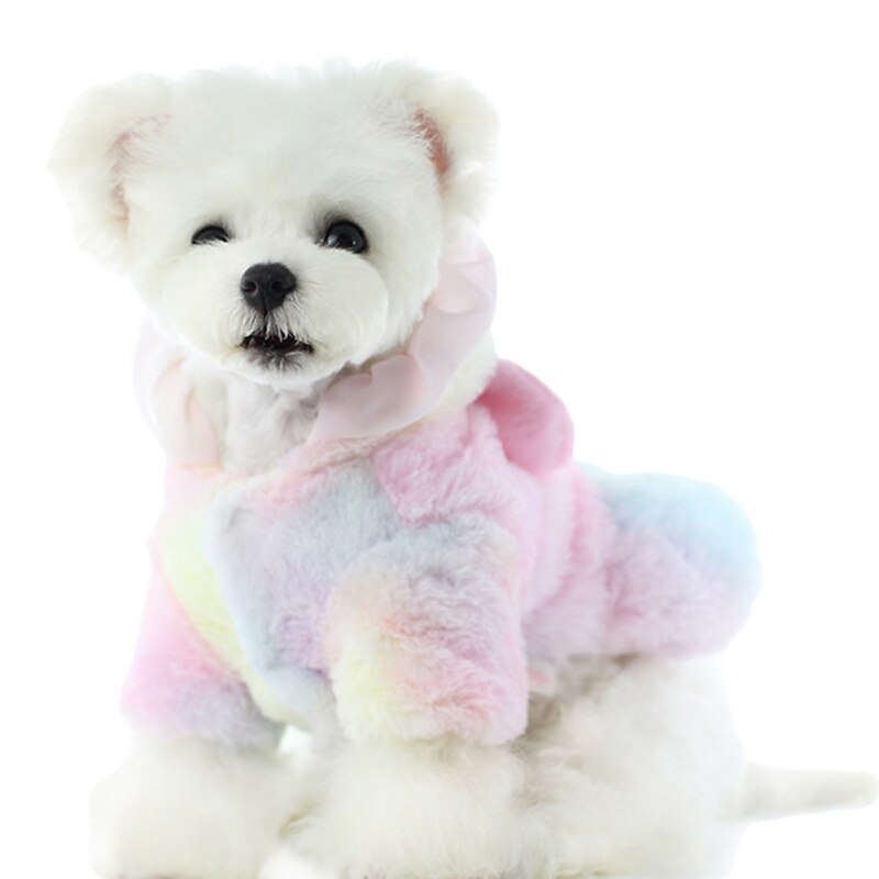 Winter Hond Sweethearts Jas Jumpsuit Kleurrijke Jurk Voor Honden Fleece Warm Teddy Poedel Kleding Voor Honden Xs Sml xl