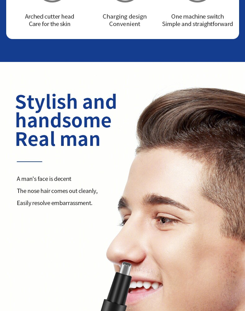 Electric Nose Ear Trimmer For Men Shaver Rechargeable Hair Removal Eyebrow Trimer Safety Product Shaving Machine Face Care