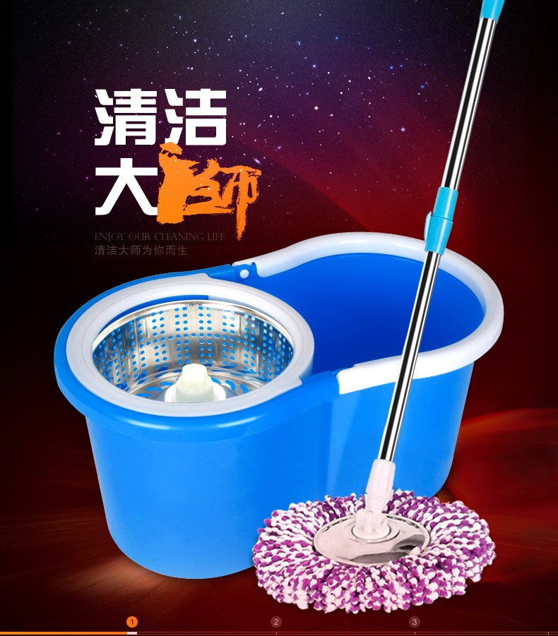 Mop bucket rotating mop automatic drying double drive hand pressure mop bucket mop head mop pole tow barrel