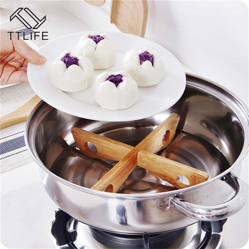 Wooden Heat-resistant Pot Mat Baking Tray Bracket Detachable Wooden Table Mat Kitchen Pot Mat Insulation Cold Pot Mat
