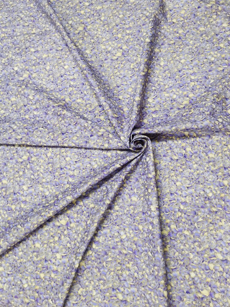 Lilla flora steg gylden glitter stempling prægning mystisk almindeligt bomuldsstof diy sy tøjvæv telas