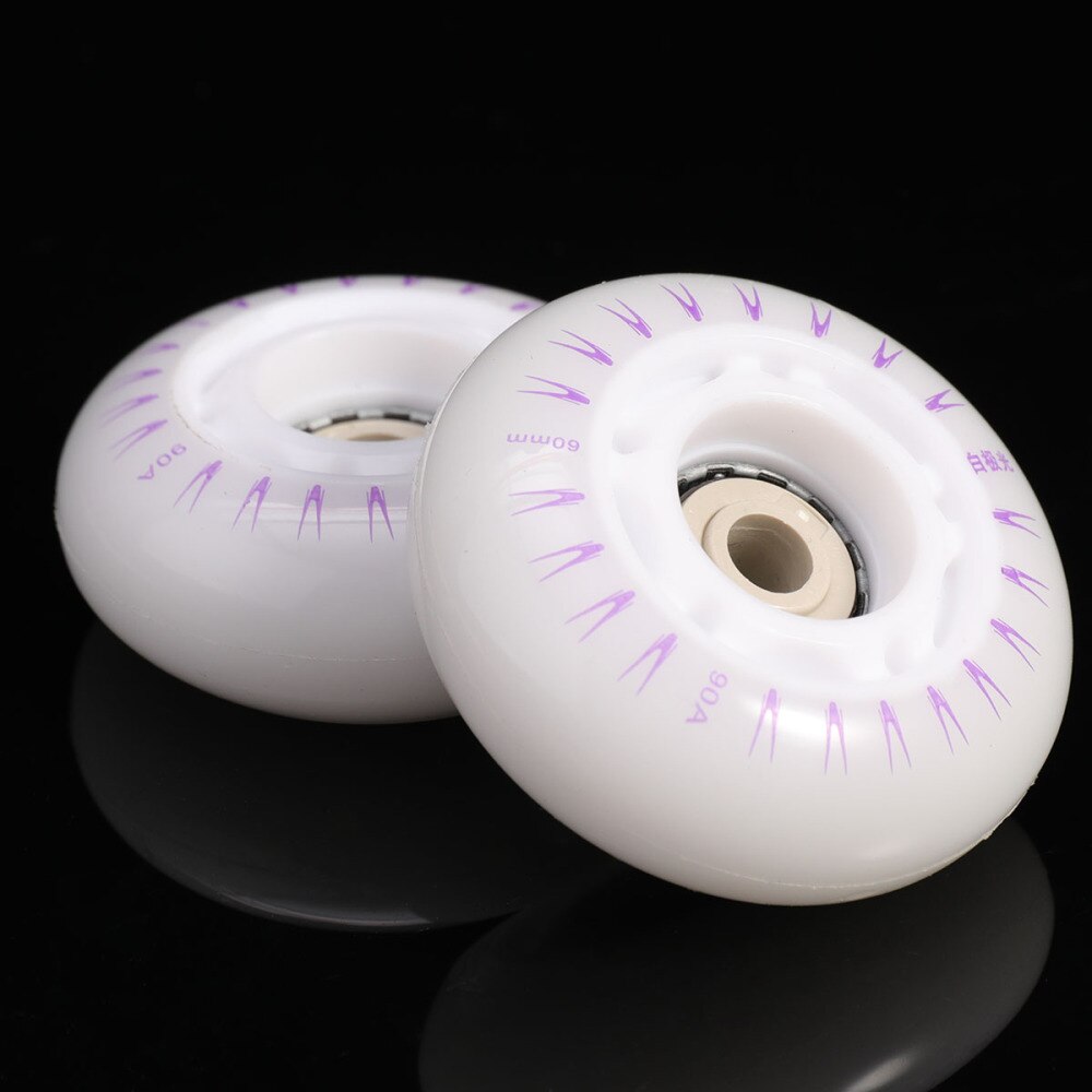 4 Uds patines de hielo ruedas luminosas PU ruedas intermitentes hermosas patines de hielo decorativos ruedas luminosas (luz colorida 60mm, sin