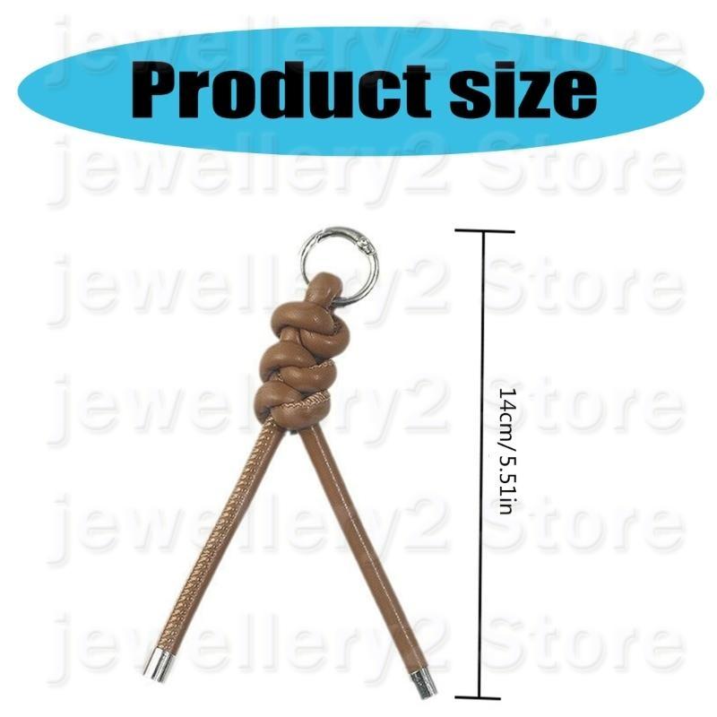 C9GF Trendy Handwoven PU Lederen band Key Ring Weaving Keychain Pendant voor meisjes