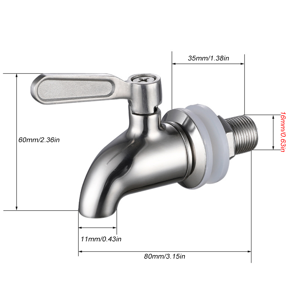 1PCS 16mm 12mm Drink Dispenser Drank Wijn Vat Tap Spigot Water Rvs Koffie Sap Kraan