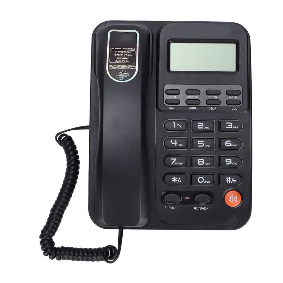Landline Phone Desktop Corded Fixed Telephone Semi Hands Free Wired Phones with Caller ID Display for Home Office Hotel Use