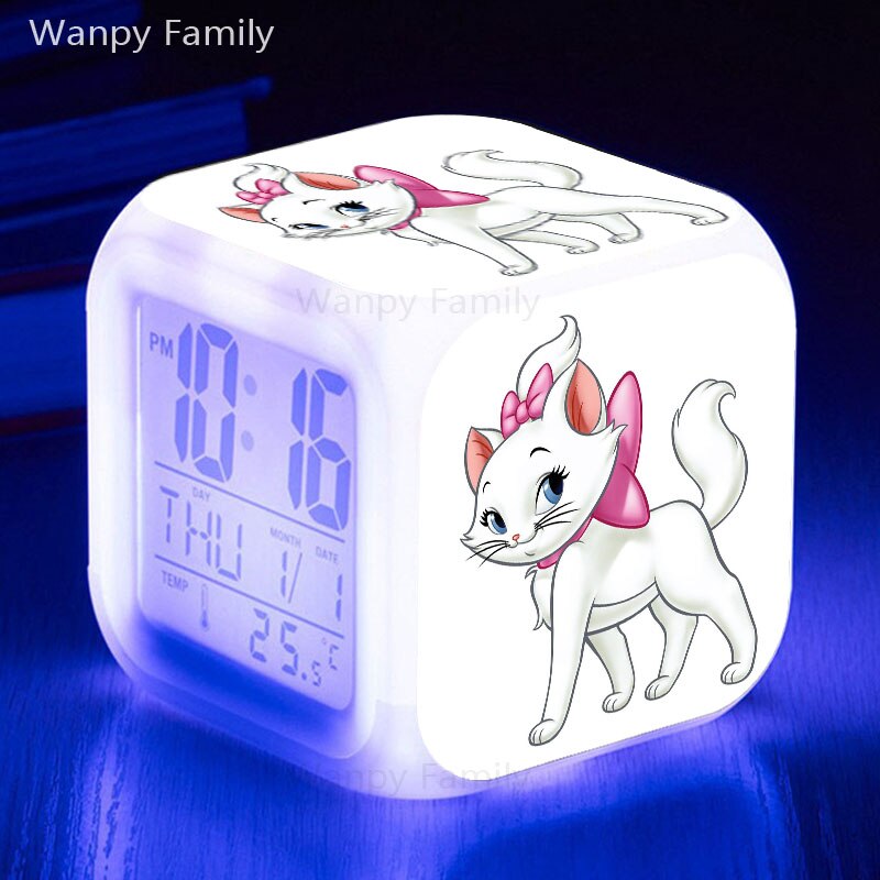 Sehr Ziemlich Marie katze Wecker LED Großen Bildschirm Display Zeit Datum Für Kinder Geburtstag Multifunktio digitale alarm uhren: green
