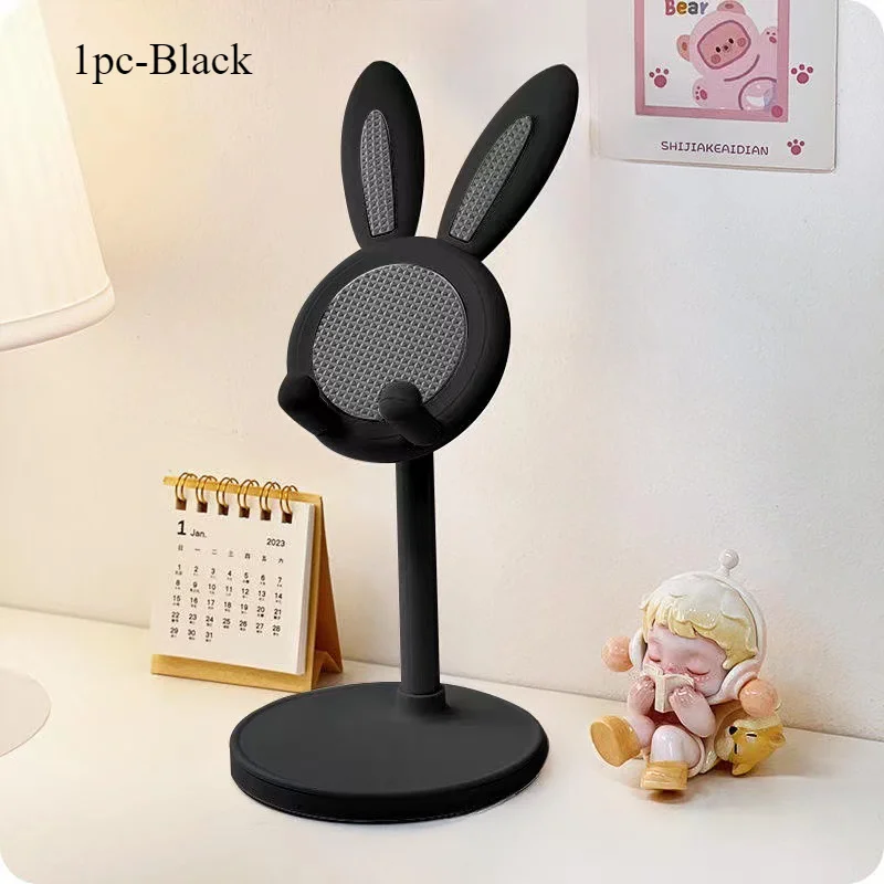 Le lapin mignon support de téléphone portable de bureau peut soulever et ajuster les accessoires de téléphone de bureau support de téléphone poignée de téléphone: Black