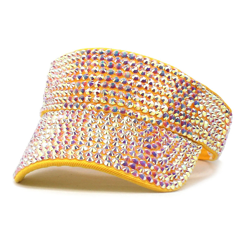 Summer Cotton Color Rhinestone Visors Adjustable Sun Protection Cap For Men and Women 05